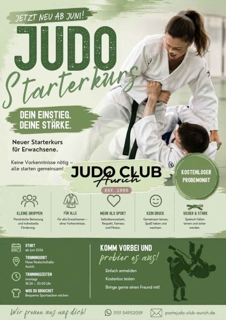 Judo Starterkurs 2026
Judo für Anfänger in Aurich
