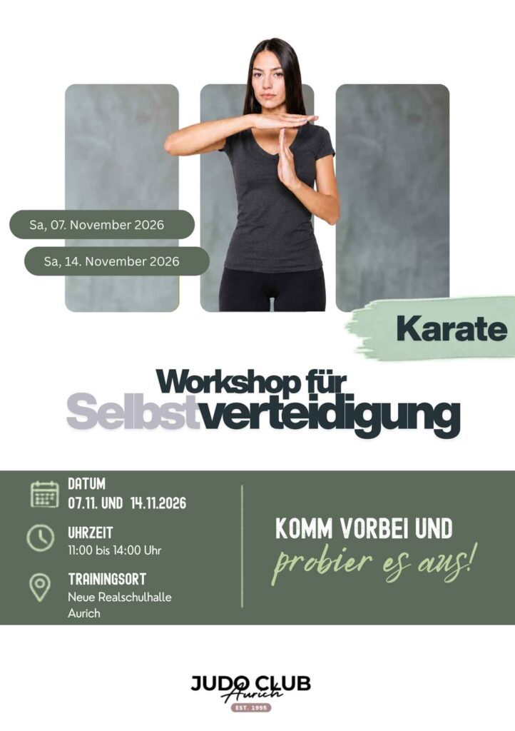 Workshop für Selbstverteidigung Karate in Aurich beim Judo Club Aurich